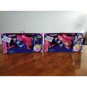 2x Vtg 1996 Barbie Pretty Treasures Horse Care Set Tack Equestrian Saddle 16385